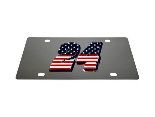 William Byron #24 Patriotic Stainless Steel License Plate