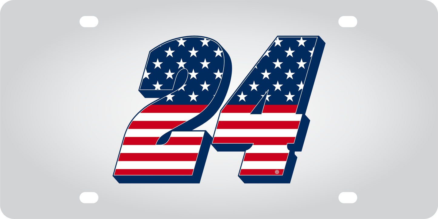 William Byron #24 Patriotic Stainless Steel License Plate