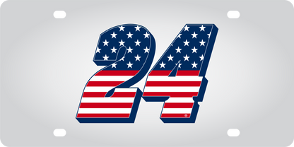William Byron #24 Patriotic Stainless Steel License Plate