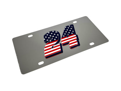William Byron #24 Patriotic Stainless Steel License Plate