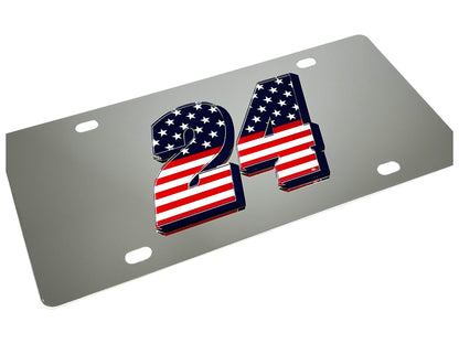 William Byron #24 Patriotic Stainless Steel License Plate