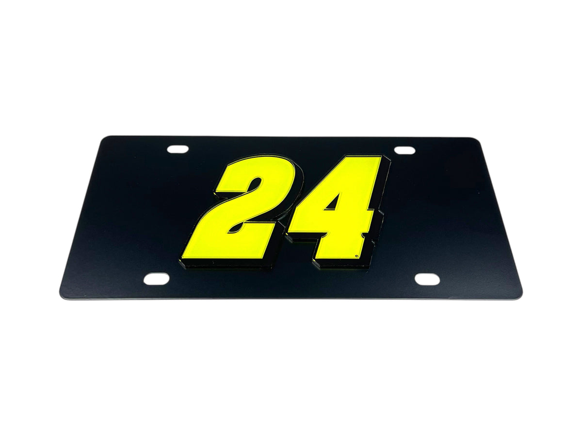 William Byron #24 Fluorescent Carbon Steel License Plate