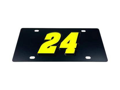 William Byron #24 Fluorescent Carbon Steel License Plate