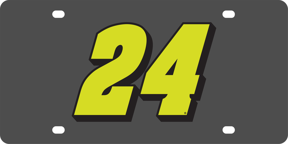 William Byron #24 Fluorescent Carbon Steel License Plate