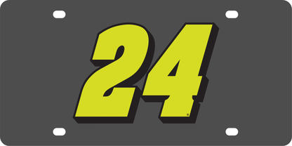 William Byron #24 Fluorescent Carbon Steel License Plate