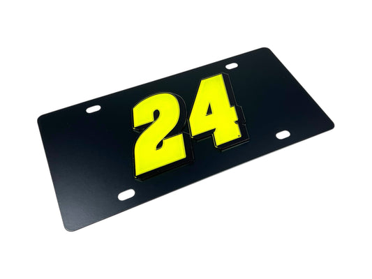 William Byron #24 Fluorescent Carbon Steel License Plate