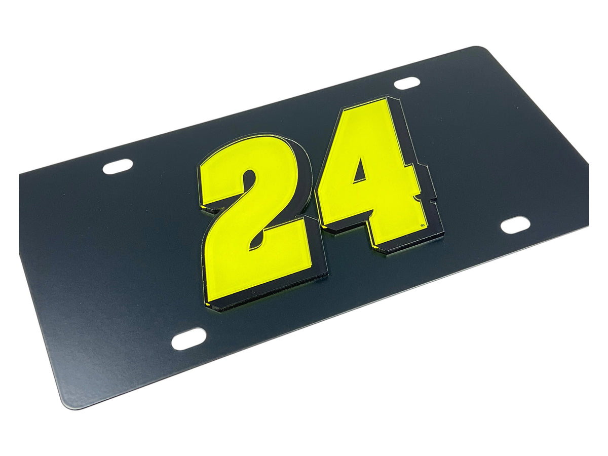 William Byron #24 Fluorescent Carbon Steel License Plate