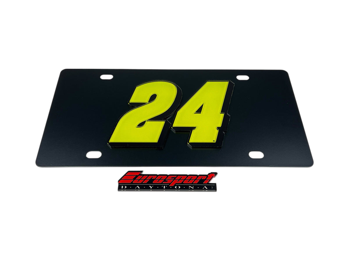 William Byron #24 Fluorescent Carbon Steel License Plate