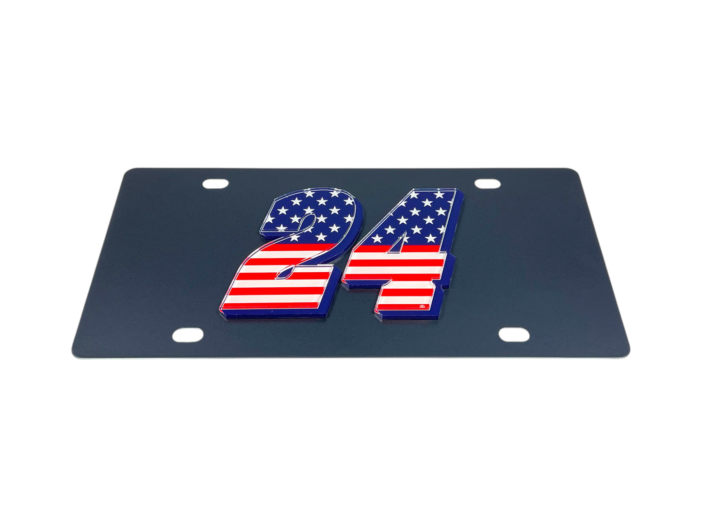 William Byron #24 Patriotic Carbon Steel License Plate
