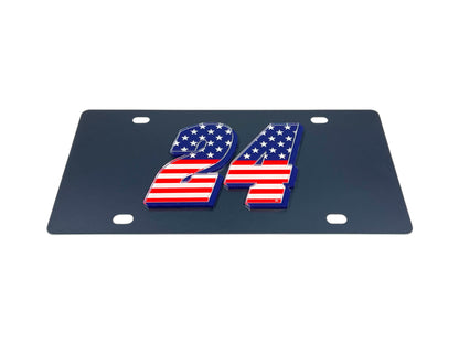 William Byron #24 Patriotic Carbon Steel License Plate