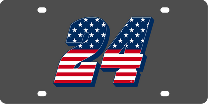 William Byron #24 Patriotic Carbon Steel License Plate