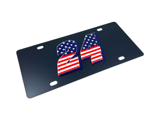 William Byron #24 Patriotic Carbon Steel License Plate