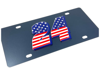 William Byron #24 Patriotic Carbon Steel License Plate