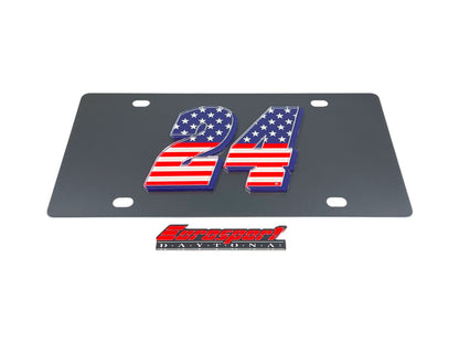 William Byron #24 Patriotic Carbon Steel License Plate