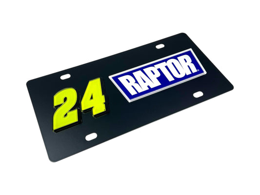 William Byron #24 Raptor Carbon Steel License Plate