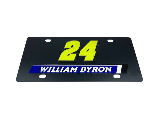 William Byron #24 Raptor Name Rail Carbon Steel License Plate