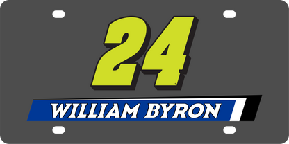 William Byron #24 Raptor Name Rail Carbon Steel License Plate