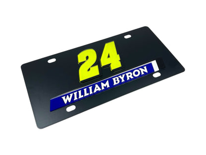 William Byron #24 Raptor Name Rail Carbon Steel License Plate