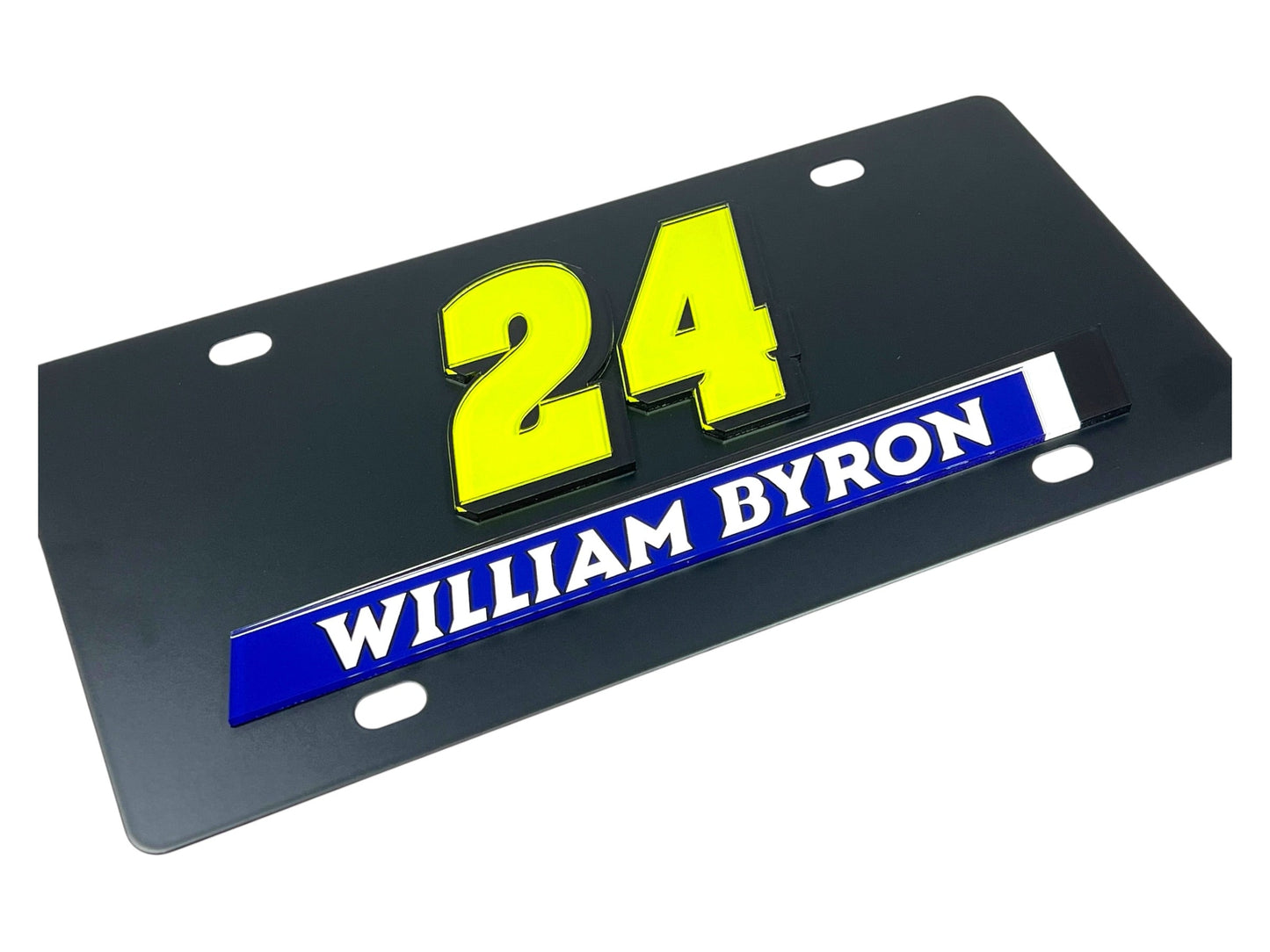 William Byron #24 Raptor Name Rail Carbon Steel License Plate