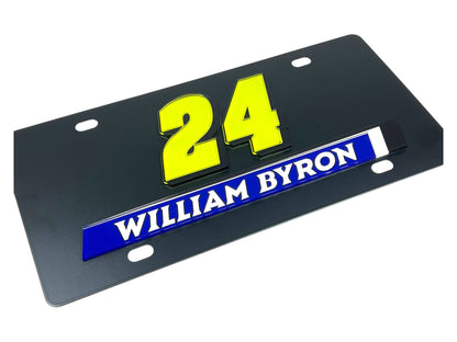 William Byron #24 Raptor Name Rail Carbon Steel License Plate