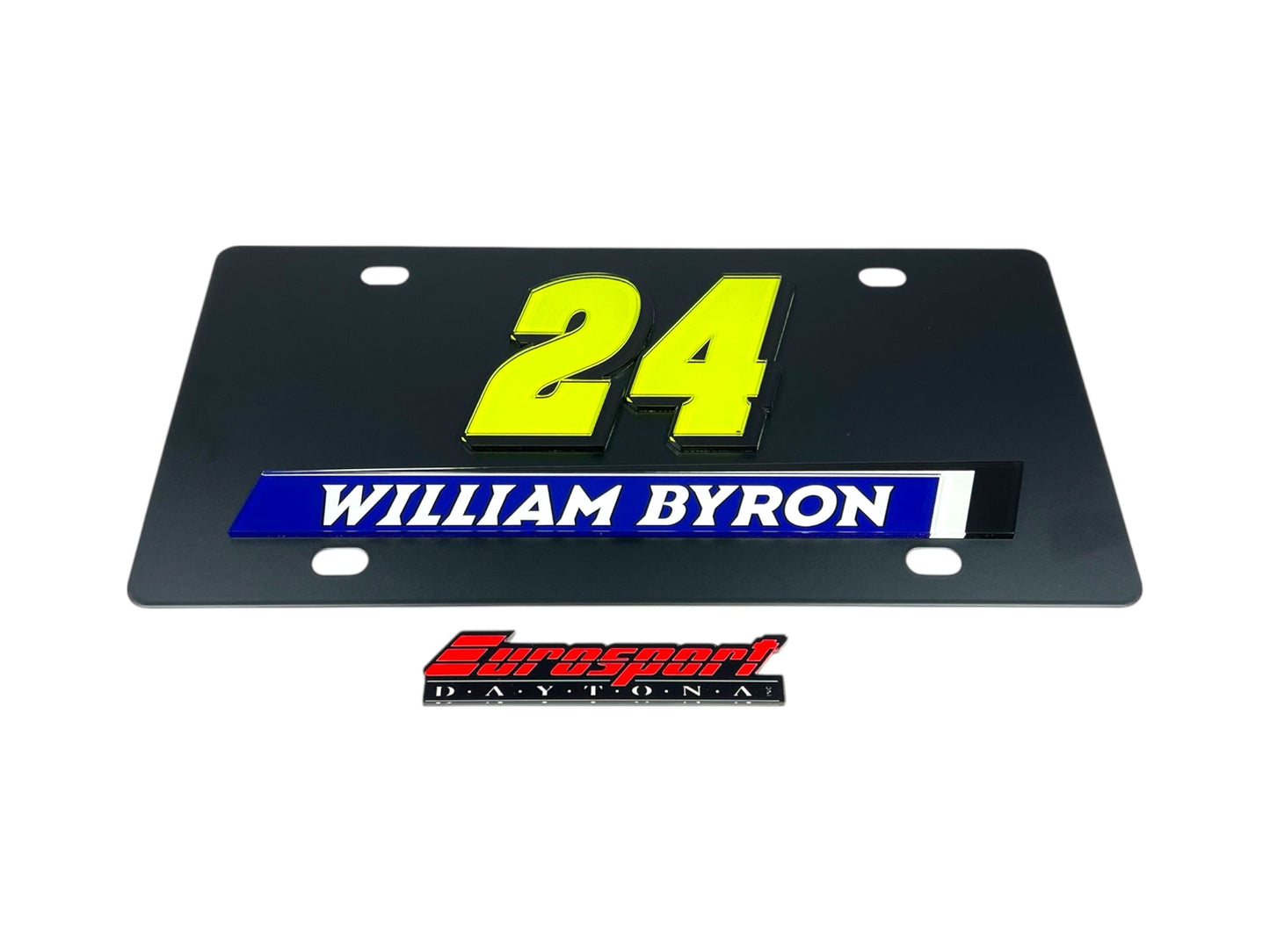William Byron #24 Raptor Name Rail Carbon Steel License Plate