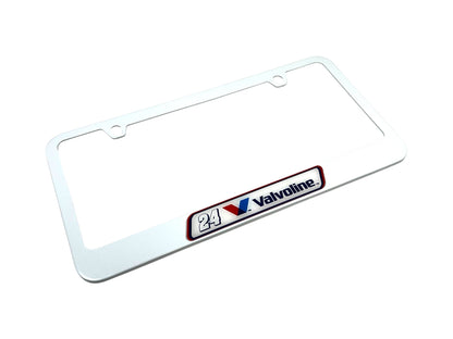 William Byron #24 Valvoline White License Plate Frame