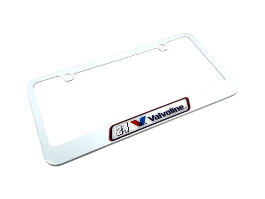 William Byron #24 Valvoline White License Plate Frame