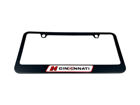 William Byron #24 Cincinnati Black License Plate Frame