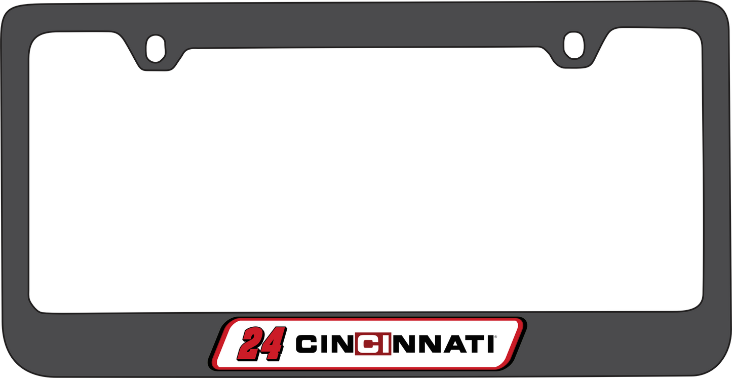 William Byron #24 Cincinnati Black License Plate Frame