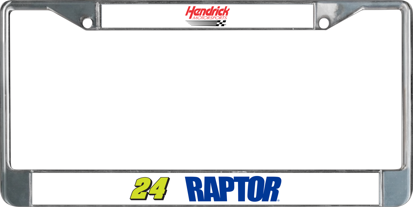 William Byron #24 Raptor Chrome License Plate Frame
