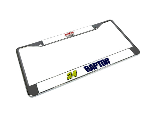 William Byron #24 Raptor Chrome License Plate Frame