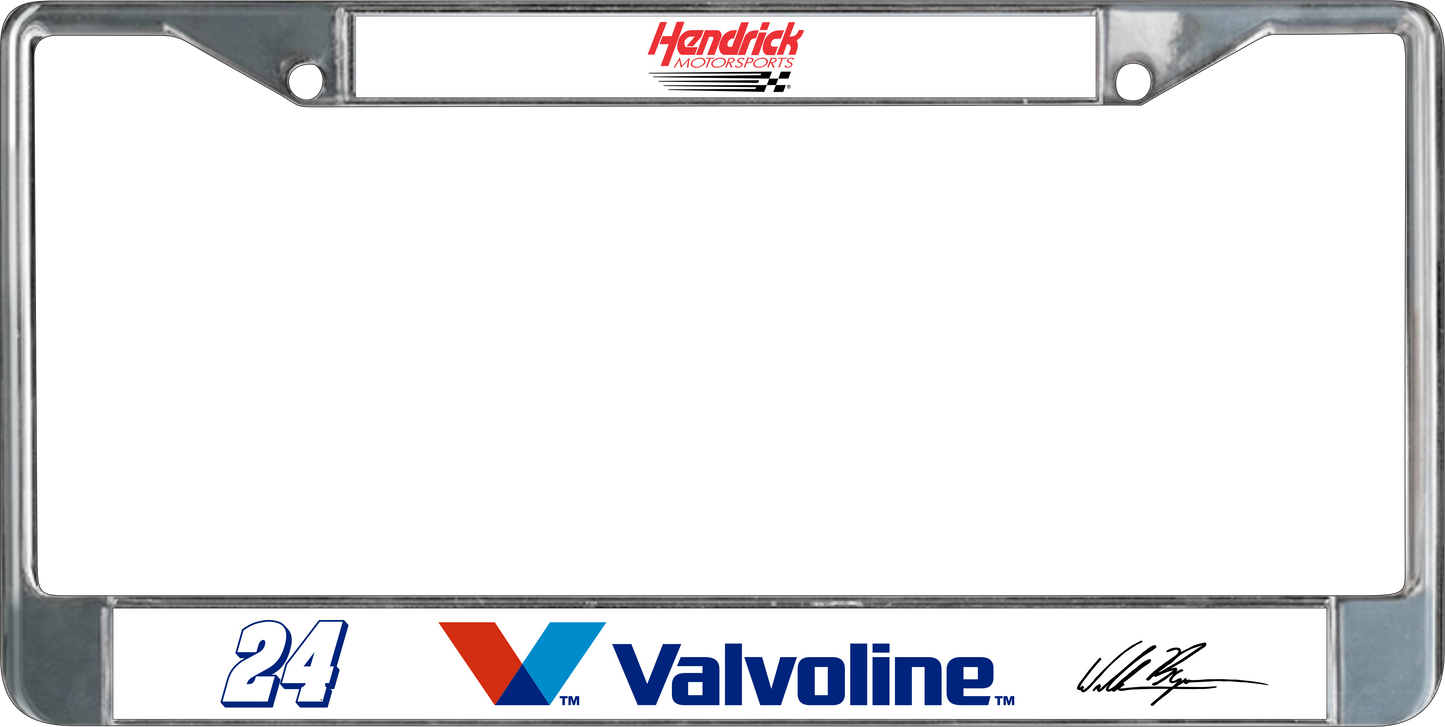 William Byron #24 Valvoline Chrome License Plate Frame