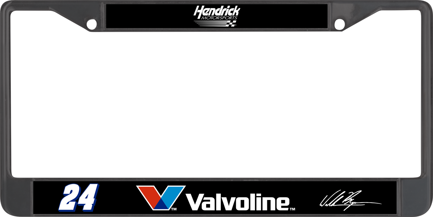 William Byron #24 Valvoline Black License Plate Frame