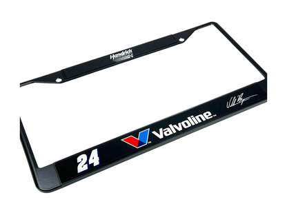 William Byron #24 Valvoline Black License Plate Frame