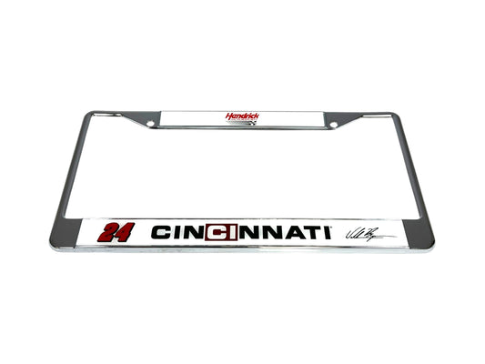 William Byron #24 Cincinnati Chrome License Plate Frame