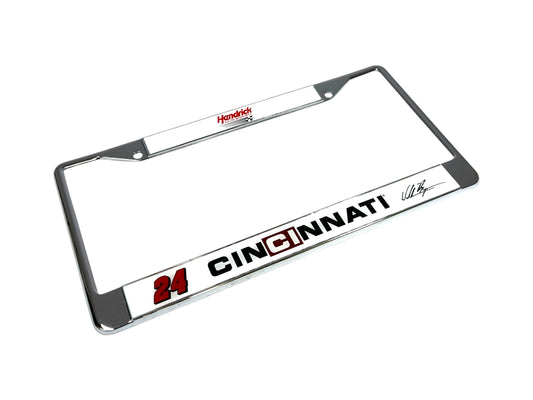 William Byron #24 Cincinnati Chrome License Plate Frame