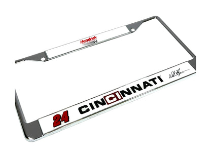 William Byron #24 Cincinnati Chrome License Plate Frame