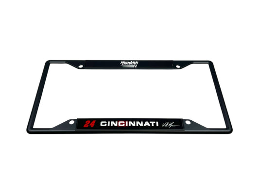William Byron #24 Cincinnati Black License Plate Frame