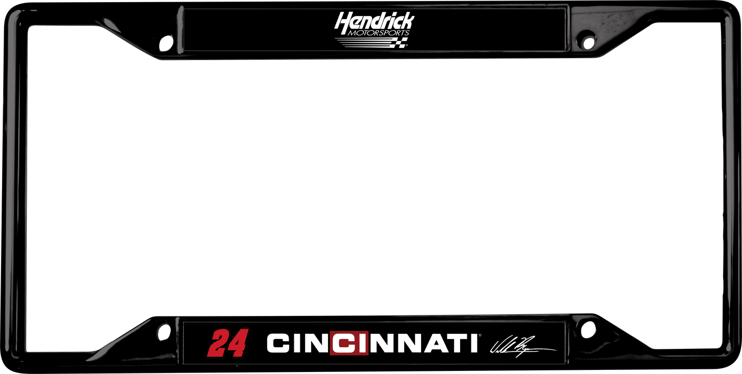 William Byron #24 Cincinnati Black License Plate Frame