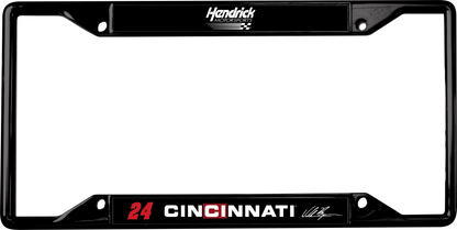 William Byron #24 Cincinnati Black License Plate Frame