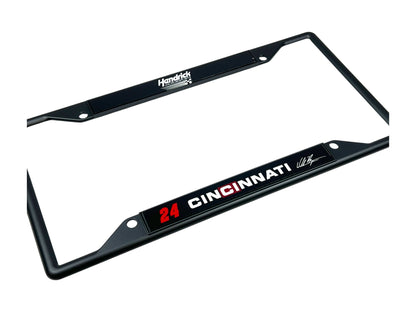 William Byron #24 Cincinnati Black License Plate Frame