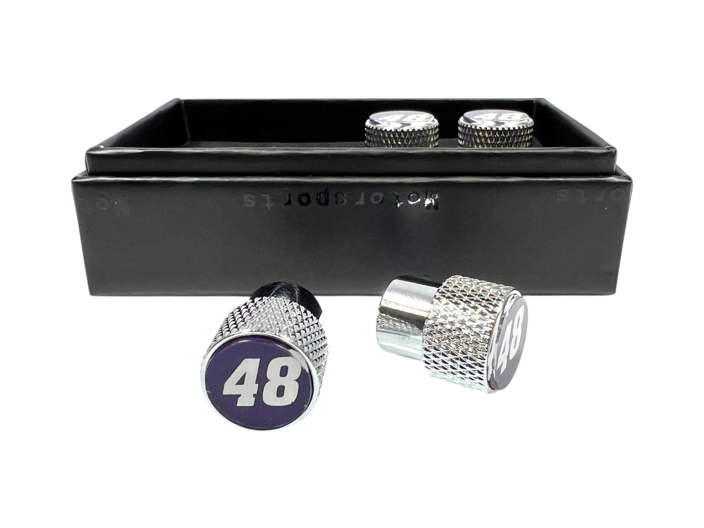 Alex Bowman #48 Ally Chrome Knurled Valve Stem Caps
