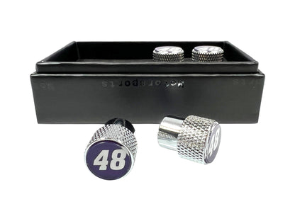 Alex Bowman #48 Ally Chrome Knurled Valve Stem Caps