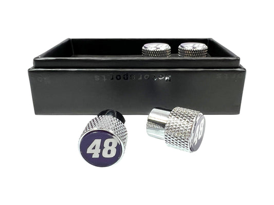 Alex Bowman #48 Ally Chrome Knurled Valve Stem Caps