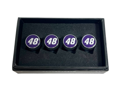 Alex Bowman #48 Ally Chrome Knurled Valve Stem Caps