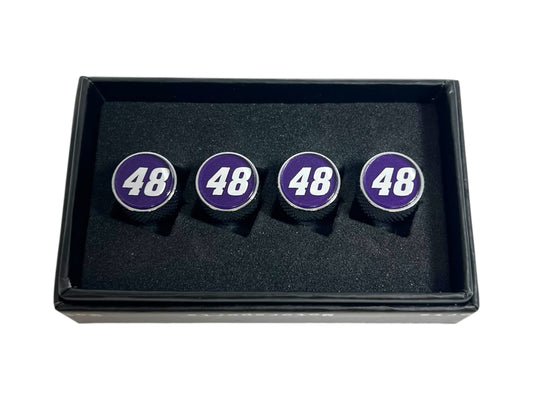 Alex Bowman #48 Ally Chrome Knurled Valve Stem Caps