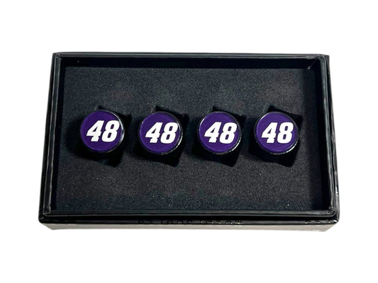 Alex Bowman #48 Ally Black Knurled Valve Stem Caps