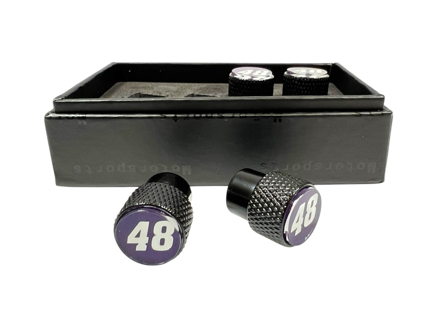 Alex Bowman #48 Ally Black Knurled Valve Stem Caps
