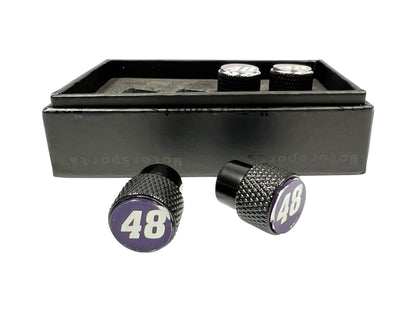 Alex Bowman #48 Ally Black Knurled Valve Stem Caps