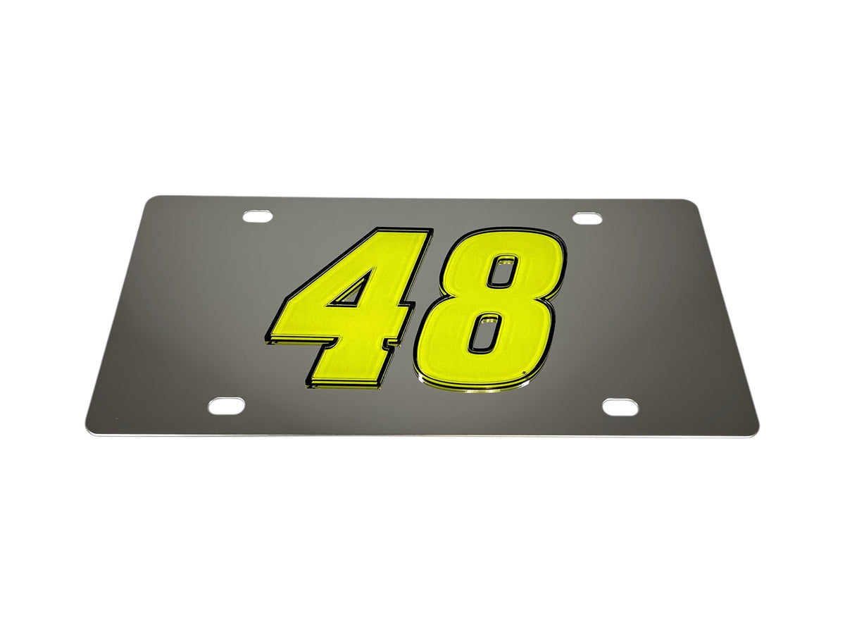 Alex Bowman #48 Fluorescent Stainless Steel License Plate